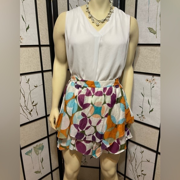 Alice + Olivia Handkerchief Two Layer Mini Skirt Size 2 - Picture 1 of 8